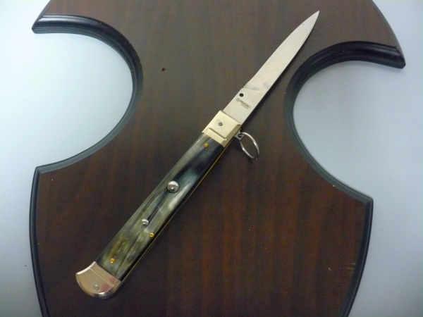 Famiglia Spadon - stiletto  falcon /28 - bufalo brasiliano - lama a swedge vecchio stile - 5