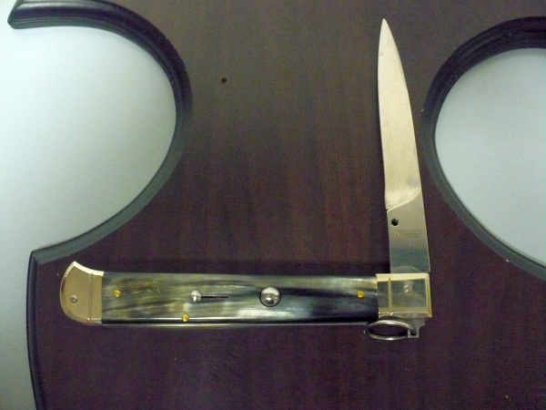 Famiglia Spadon - stiletto  falcon /28 - bufalo brasiliano - lama a swedge vecchio stile - 5