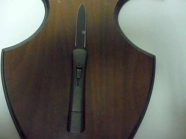 Italian stiletto frontale  coltellerie artigianali Maniago - 20 cm - ergonomica, lama dagger teflonata nero