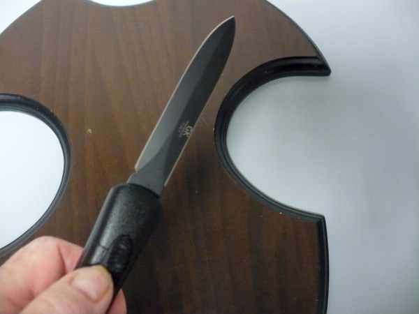 Italian stiletto frontale  coltellerie artigianali Maniago - 20 cm - ergonomica, lama dagger teflonata nero