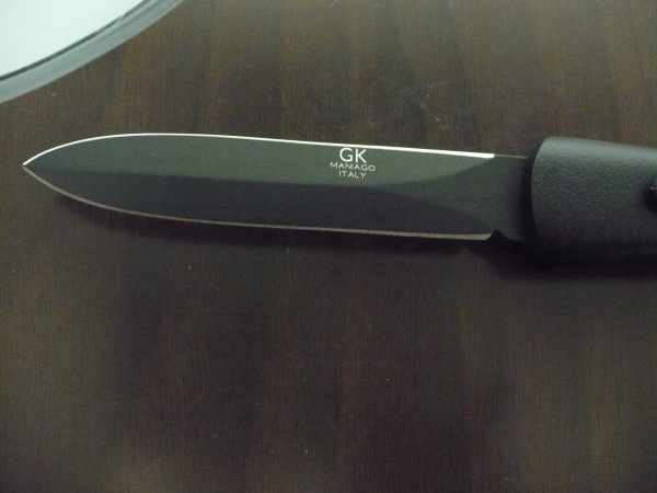 Italian stiletto frontale  coltellerie artigianali Maniago - 20 cm - ergonomica, lama dagger teflonata nero