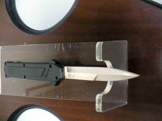 Coltello frontale teflonato nero - F16 OTF - 20,50 cm - lama baionetta - AKC World knife - 5