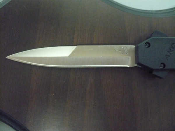 Coltello frontale teflonato nero - F16 OTF - 20,50 cm - lama baionetta - AKC World knife - 5