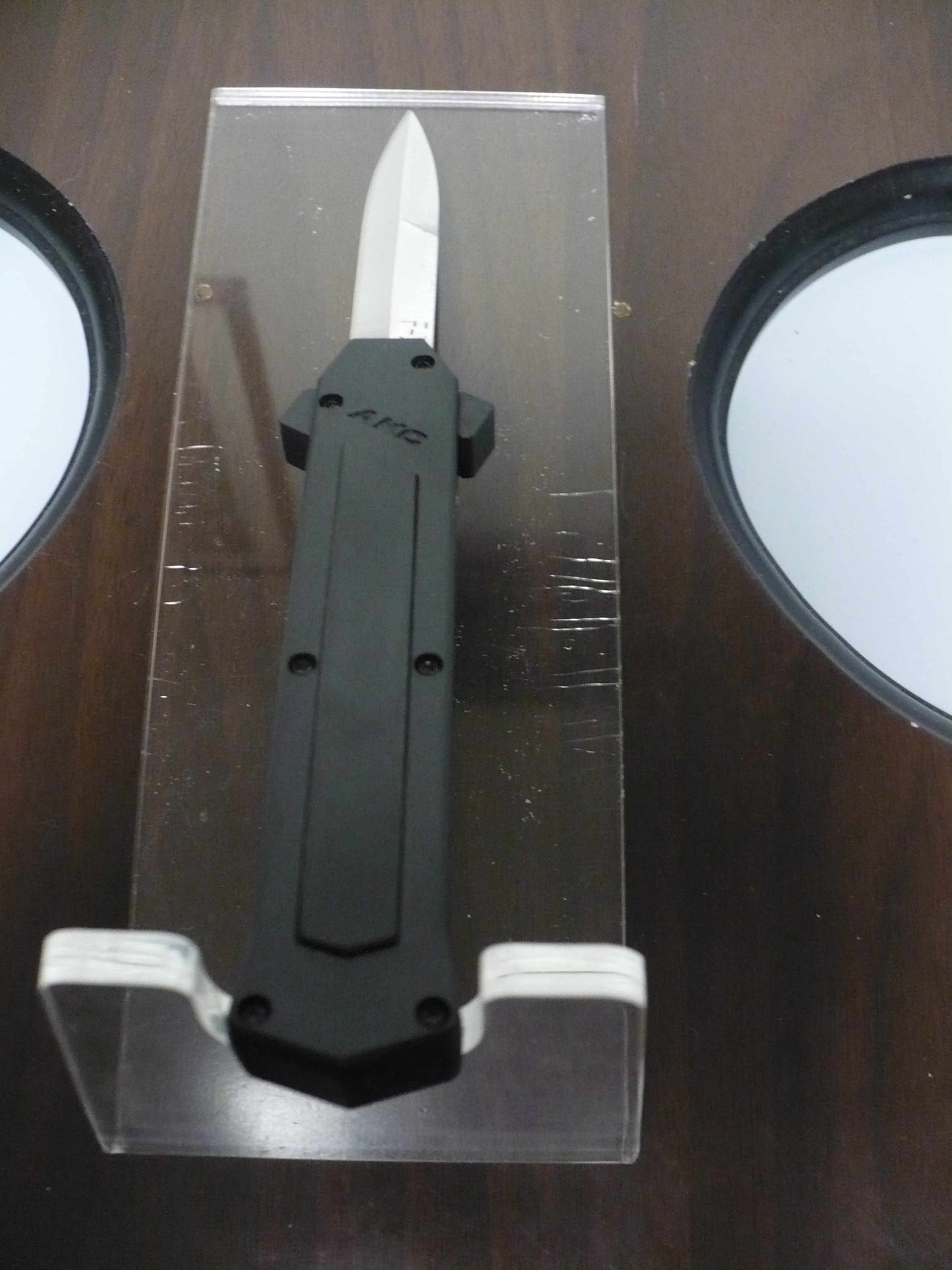 Coltello frontale teflonato nero - F16 OTF - 20,50 cm - lama baionetta - AKC World knife - 5