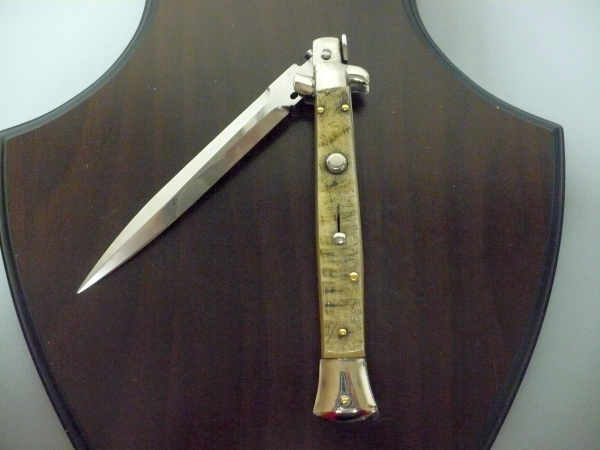 Frank Beltrame , italian stiletto trench - 28 cm , corno di ariete - lama dagger robusta da 5,5 mm, modello FB 28/89D