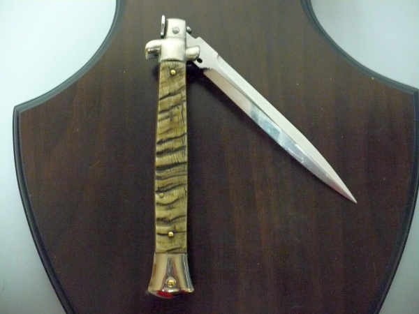 Frank Beltrame , italian stiletto trench - 28 cm , corno di ariete - lama dagger robusta da 5,5 mm, modello FB 28/89D