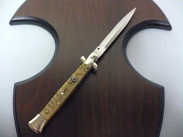 Frank Beltrame , italian stiletto trench - 28 cm , corno di ariete - lama dagger robusta da 5,5 mm, modello FB 28/89D