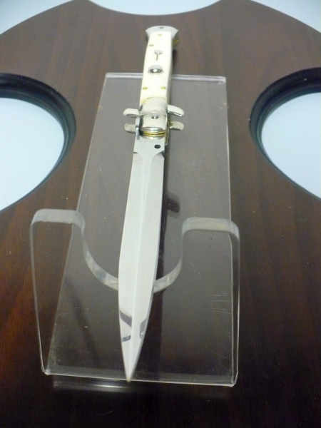 Frank Beltrame , italian stiletto trench - 28 cm , osso di bufalo, lama dagger robusta da 5,5 mm , modello FB 28/97D