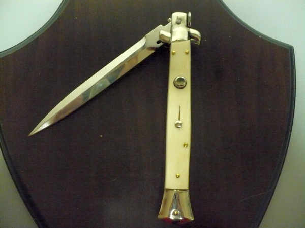 Frank Beltrame , italian stiletto trench - 28 cm , osso di bufalo, lama dagger robusta da 5,5 mm , modello FB 28/97D