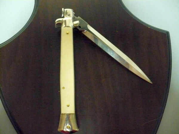 Frank Beltrame , italian stiletto trench - 28 cm , osso di bufalo, lama dagger robusta da 5,5 mm , modello FB 28/97D