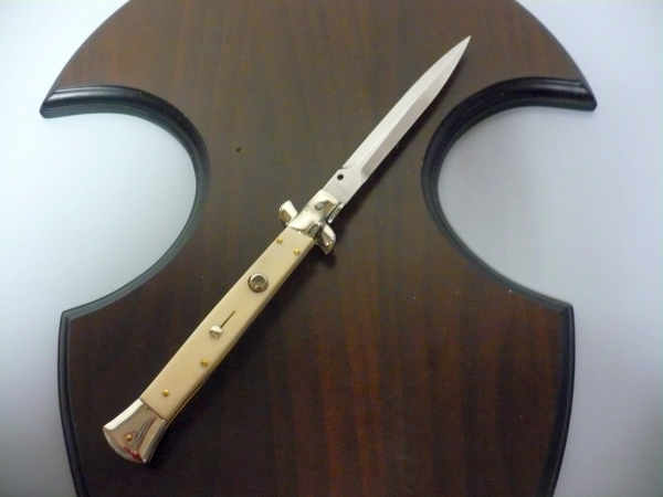 Frank Beltrame , italian stiletto trench - 28 cm , osso di bufalo, lama dagger robusta da 5,5 mm , modello FB 28/97D