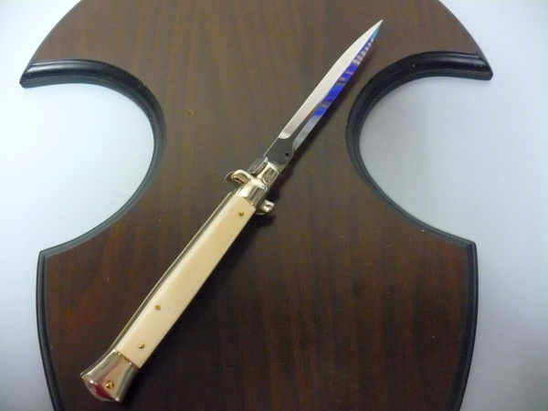 Frank Beltrame , italian stiletto trench - 28 cm , osso di bufalo, lama dagger robusta da 5,5 mm , modello FB 28/97D