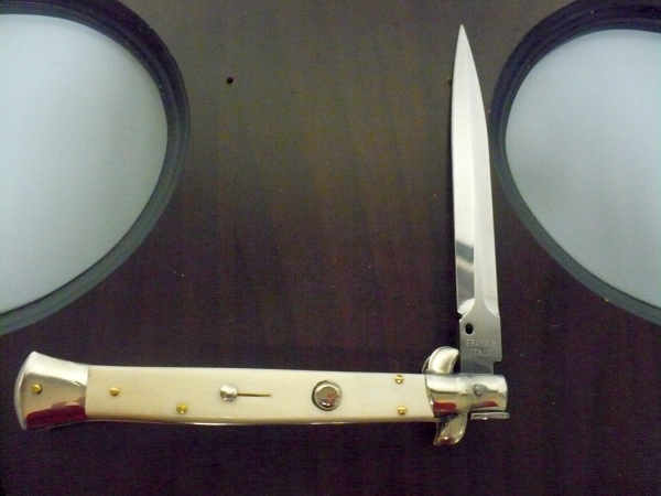 Frank Beltrame , italian stiletto trench - 28 cm , osso di bufalo, lama dagger robusta da 5,5 mm , modello FB 28/97D