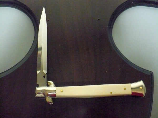 Frank Beltrame , italian stiletto trench - 28 cm , osso di bufalo, lama dagger robusta da 5,5 mm , modello FB 28/97D