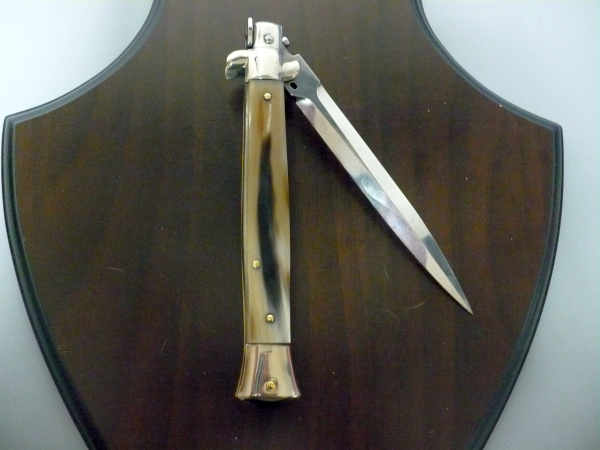 Italian stiletto trench - pugnale Frank Beltrame - 28 cm -corno di bufalo brasiliano , lama dagger robusta da 5,5 mm-  FB 28/09D