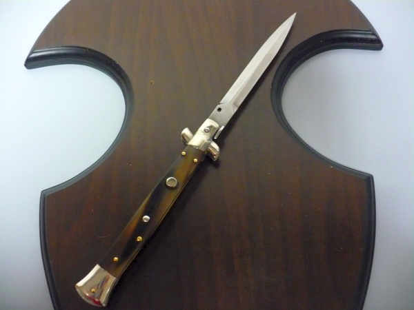 Italian stiletto trench - pugnale Frank Beltrame - 28 cm -corno di bufalo brasiliano , lama dagger robusta da 5,5 mm-  FB 28/09D