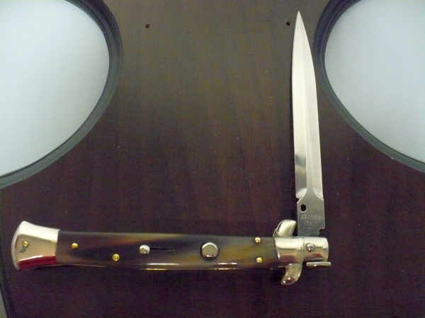 Italian stiletto trench - pugnale Frank Beltrame - 28 cm -corno di bufalo brasiliano , lama dagger robusta da 5,5 mm-  FB 28/09D