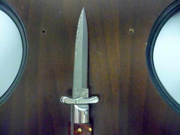 Swinguard Medici- italian stiletto, coltello a scatto, 18,50 cm- AKC World ,lama dagger damasco, legno di serpente / snake wood