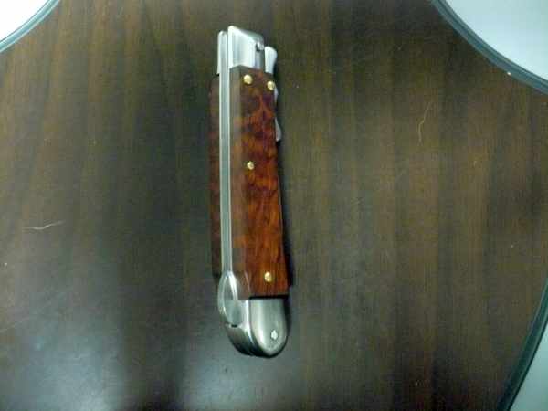 Swinguard Medici- italian stiletto, coltello a scatto, 18,50 cm- AKC World ,lama dagger damasco, legno di serpente / snake wood