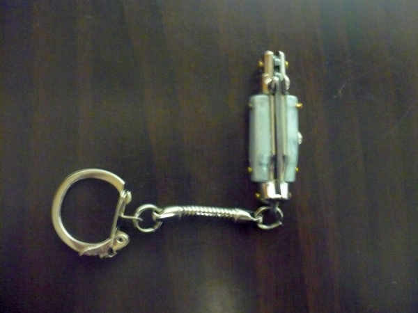 Mini coltello a scatto, italian stiletto - 7 cm perloide grigia / gray pearloid - lama classica, pugnale artigianale Maniago Italia