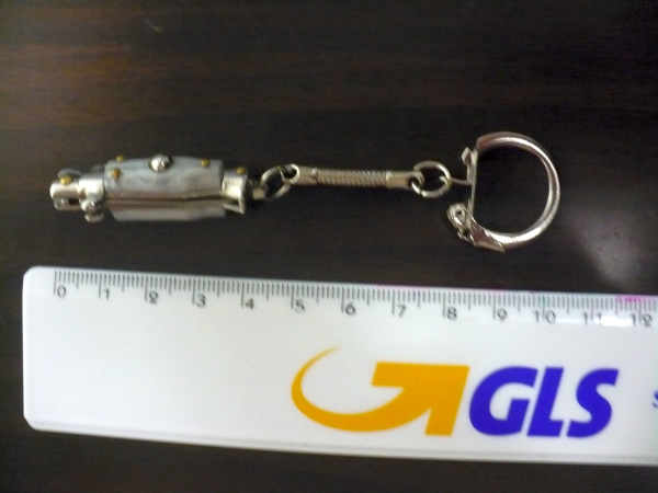 Mini coltello a scatto, italian stiletto - 7 cm perloide grigia / gray pearloid - lama classica, pugnale artigianale Maniago Italia