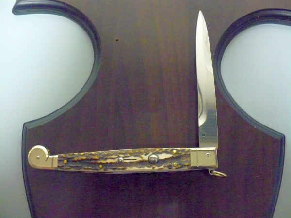 Siciliano A.G.A. Campolin- sicilian fighting - italian stiletto 30 cm - corno di cervo / deer horn - 5