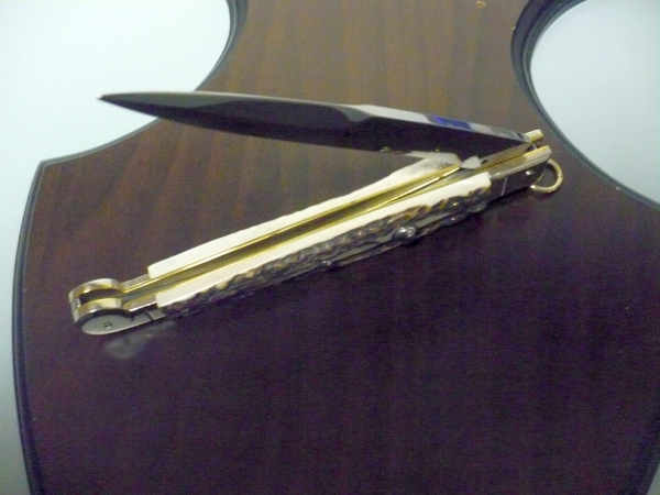 Siciliano A.G.A. Campolin- sicilian fighting - italian stiletto 30 cm - corno di cervo / deer horn - 5