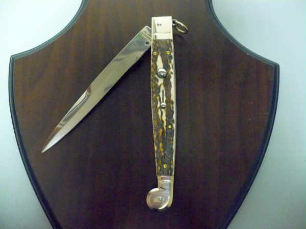 Siciliano A.G.A. Campolin- sicilian fighting - italian stiletto 30 cm - corno di cervo / deer horn - 5