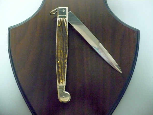 Siciliano A.G.A. Campolin- sicilian fighting - italian stiletto 30 cm - corno di cervo / deer horn - 5