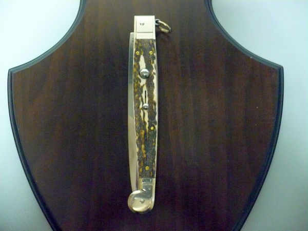 Siciliano A.G.A. Campolin- sicilian fighting - italian stiletto 30 cm - corno di cervo / deer horn - 5