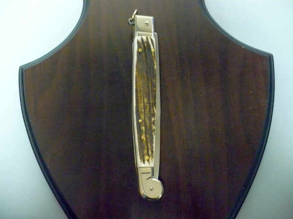 Siciliano A.G.A. Campolin- sicilian fighting - italian stiletto 30 cm - corno di cervo / deer horn - 5