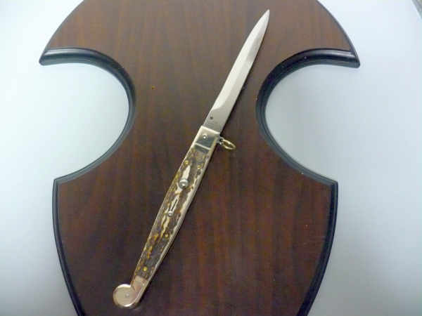 Siciliano A.G.A. Campolin- sicilian fighting - italian stiletto 30 cm - corno di cervo / deer horn - 5