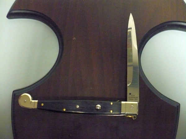 Siciliano A.G.A. Campolin- sicilian fighting - italian stiletto 30 cm - legno di ebano / ebony wood - 1