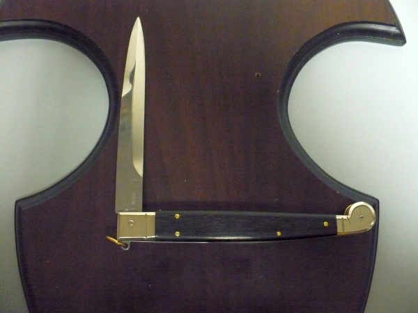Siciliano A.G.A. Campolin- sicilian fighting - italian stiletto 30 cm - legno di ebano / ebony wood - 1