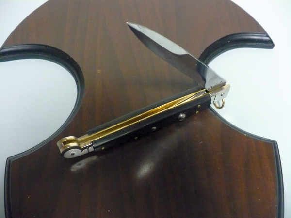 Siciliano A.G.A. Campolin- sicilian fighting - italian stiletto 30 cm - legno di ebano / ebony wood - 1