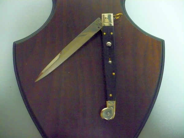 Siciliano A.G.A. Campolin- sicilian fighting - italian stiletto 30 cm - legno di ebano / ebony wood - 1