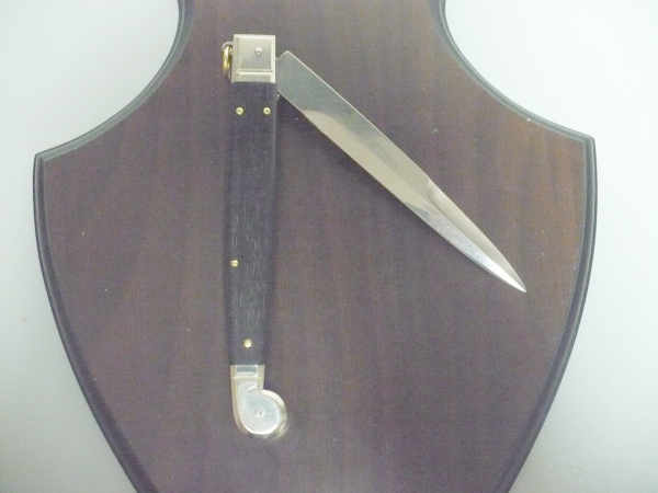Siciliano A.G.A. Campolin- sicilian fighting - italian stiletto 30 cm - legno di ebano / ebony wood - 1