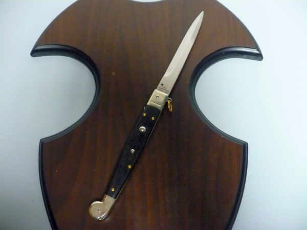 Siciliano A.G.A. Campolin- sicilian fighting - italian stiletto 30 cm - legno di ebano / ebony wood - 1