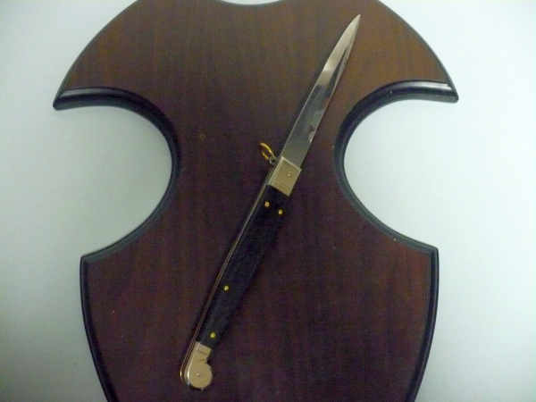 Siciliano A.G.A. Campolin- sicilian fighting - italian stiletto 30 cm - legno di ebano / ebony wood - 1