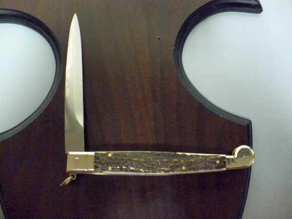 Siciliano A.G.A. Campolin- sicilian fighting - italian stiletto 30 cm - deer horn - 4