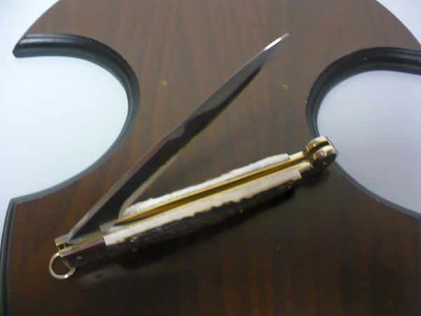 Siciliano A.G.A. Campolin- sicilian fighting - italian stiletto 30 cm - deer horn - 4