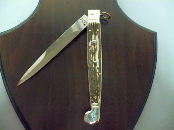 Siciliano A.G.A. Campolin- sicilian fighting - italian stiletto 30 cm - deer horn - 4