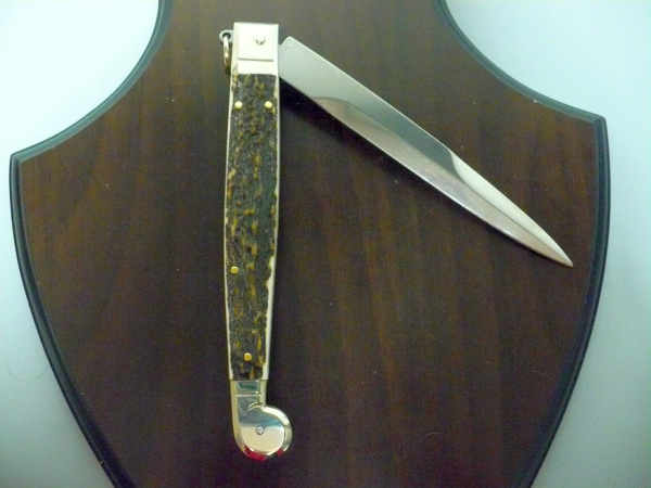 Siciliano A.G.A. Campolin- sicilian fighting - italian stiletto 30 cm - deer horn - 4