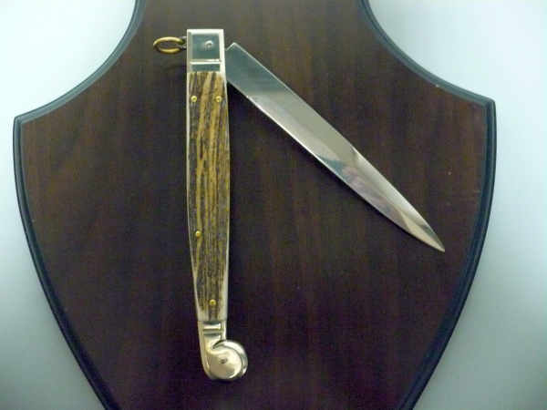 Siciliano A.G.A. Campolin- sicilian fighting - italian stiletto 30 cm - corno di cervo / deer horn - 4
