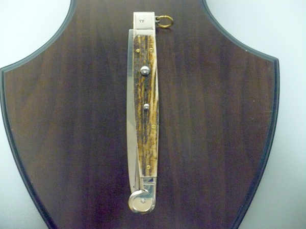 Siciliano A.G.A. Campolin- sicilian fighting - italian stiletto 30 cm - corno di cervo / deer horn - 4