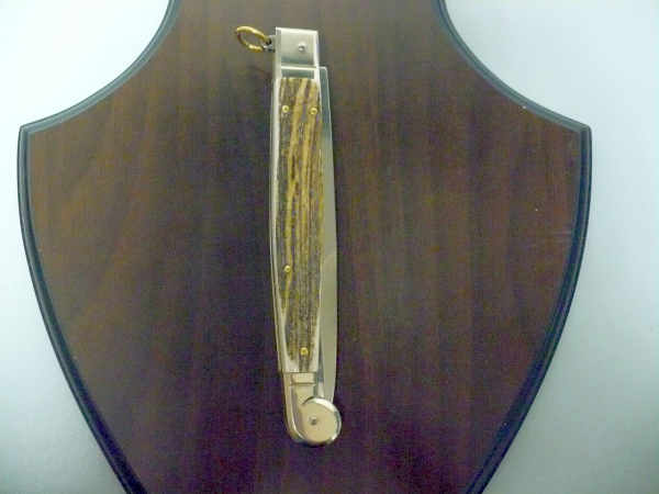 Siciliano A.G.A. Campolin- sicilian fighting - italian stiletto 30 cm - corno di cervo / deer horn - 4