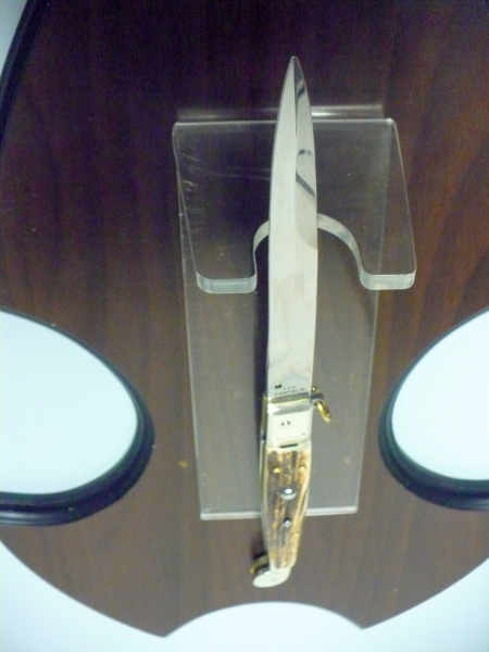 Siciliano A.G.A. Campolin- sicilian fighting - italian stiletto 30 cm - corno di cervo / deer horn - 4