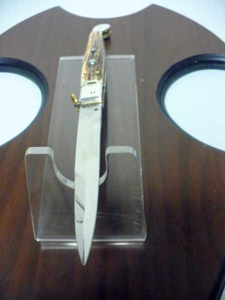 Siciliano A.G.A. Campolin- sicilian fighting - italian stiletto 30 cm - corno di cervo / deer horn - 4