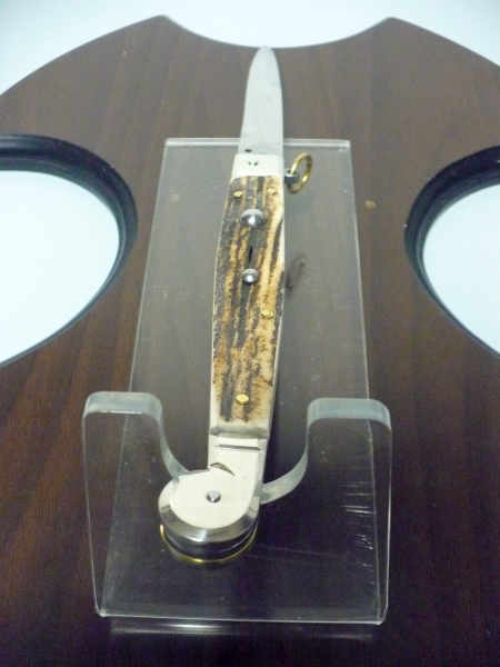 Siciliano A.G.A. Campolin- sicilian fighting - italian stiletto 30 cm - corno di cervo / deer horn - 4