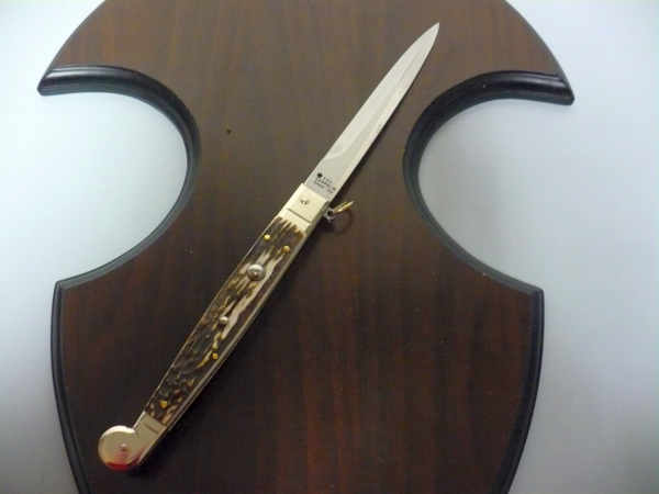 Siciliano A.G.A. Campolin- sicilian fighting - italian stiletto 30 cm - deer horn - 4